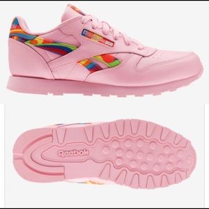 Reebok Classic Leather Pink Rainbow Detail